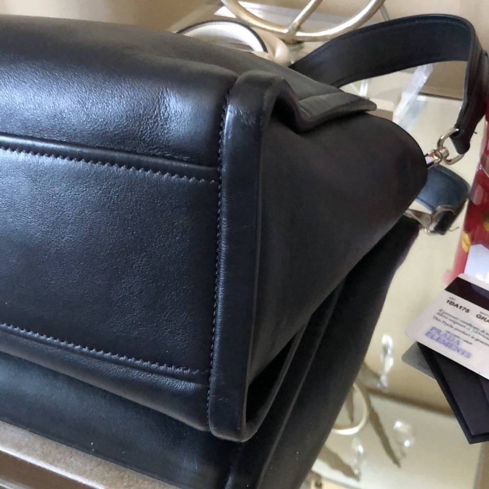 PRADA Leather Black/ White GRACE LUX 1BA175 Tote - Picture 8 of 14
